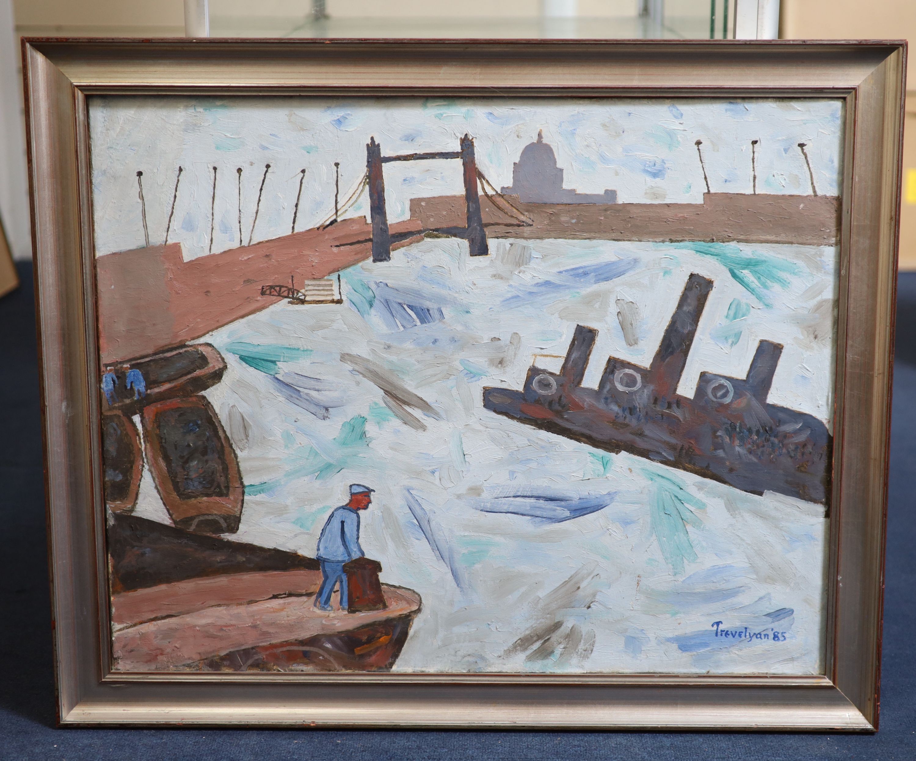 Julian Trevelyan (1910-1988), Tower Bridge, Oil on canvas, 61 x 76cm.